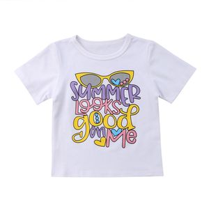 Leuke Zomer Pasgeboren Baby Jongen Meisje T-shirt Katoen Crew Neck Tee Tops Bijpassende Kleding Maat 0-24 M
