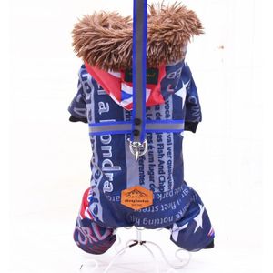 Winter Pet Warme Verdikte Vier-Legged Donsjack Met Sleepkabel Jas Dikkere Katoenen Jas Honden Huisdier Kleding