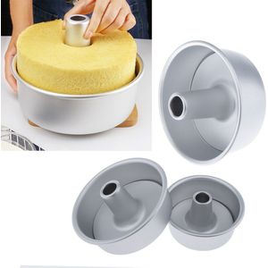 3 Stks/set Hollow Chiffon Cakevorm Angel Voedsel Cake Pan Bakvorm 4/5/7 Inch Cake Moulding Oven Bakken gereedschap Kit Schotel Bakvormen