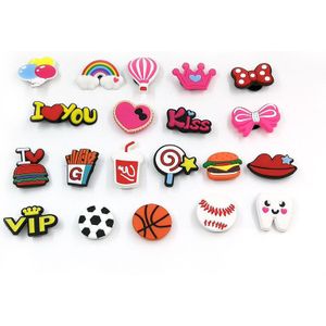 20 Stks/partij Dieren Bloemen Pvc Shoe Charms Voor Gaten Op Schoenen Bands Schoen Gespen Jibitis Ornamenten Bebes Accesorios Decor