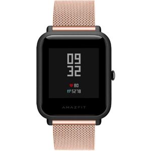 20Mm Drukknoop Milanese Metalen Horloge Band Voor Xiaomi Huami Amazfit Bip Rvs Polsbandje Accessoires Gratis Tool Pins