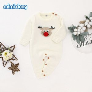 Baby Kerst Breien Romper Kids Herfst Winter Kleding Lange Mouwen Kerst Elanden Jumpsuits Baby Boy Meisje Romper Knit Kleden