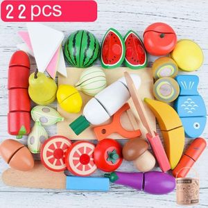 [Toy Woo] Kinderen Plakken Gesneden Groenten En fruit Eerlijk Gezegd Zie Jongens En Meisjes Speelhuis Houten Speelgoed