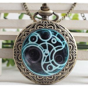 Brons antiek quartz Blue elves vrouw en man steampunk Ketting pocket horloges 47mm