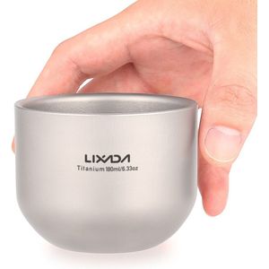 Lixada 180Ml Dubbele Muur Titanium Thee Kopje Water Cup Voor Huis Kantoor Outdoor Camping Wandelen Backpacken Titanium Pot