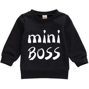 0-24M Mini Boss Pasgeboren Baby Jongen Meisje Met Lange Mouwen Brief Print Sweater Hoodies Herfst Kleding