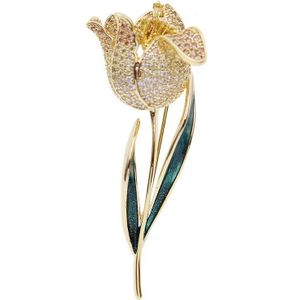 Rode Bomen Mooie Tulp Pins Broche Bloem Cadeau Voor Vrouwen Met Doos