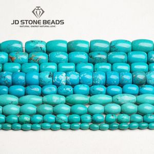 JD Stenen Kralen Blauw Turkoois Drum Vat Vorm Kralen Halffabrikaten Handgemaakte Armband Kralen Accessoire