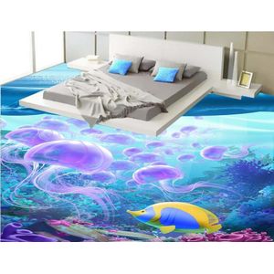 Aanpassen 3D Vloeren badkamer behang coral vinyl Behang vloertegels Home improvement Muurschildering 3D
