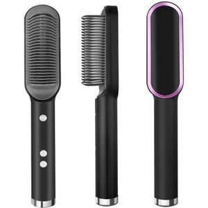 Stijltang Borstel Professionele Krultang Ionische Rechttrekken Kammen Snel Verwarmd Anti-Brandwonden Steil Haar Ijzer Styler