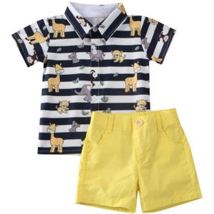 Twee Stukken Baby Boy Kleding Set Cartoon Shirt En Shorts Pak Kids Kinderen Jongen Kleding Set