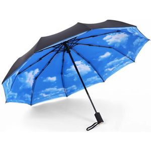 Draagbare automatische dubbele paraplu 10 bot paraplu hoge dichtheid winddicht goud handvat 30% mannen business paraplu