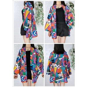 Japanse Kimono Retro Jas Vest Kimono Vrouw Man Drie Kwart Mouw Losse Bovenkleed