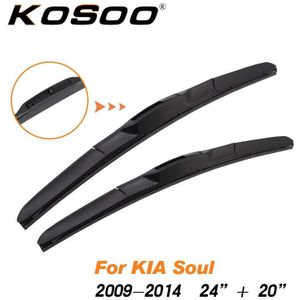 Kosoo Voor Kia Soul 24 ""+ 20"" Auto Ruitenwissers Natuurlijke rubber Fit Haak Arm Accessoires