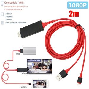 1080P HDMI Adapter Kabel voor Bliksem Digital AV Adapter voor iPhone X 8 7 6 6 S, 8 Pin USB naar HDMI Kabel voor ipad Mini Air Pro