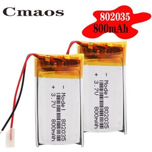 1/2/4 Stuks 802035 3.7V 800Mah Lithium Polymeer Batterij 3 7V Volt Li Po ion Lipo Oplaadbare Batterijen Voor Dvd Gps Navigatie