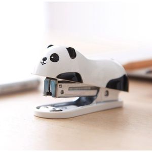 1Pc Leuke Mini Panda Nietmachine Set Cartoon Kantoor Schoolbenodigdheden Kawaii Staionery Paperclip Binding Binder Boek Riool