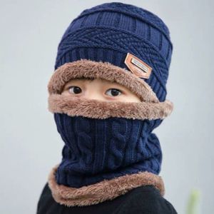 Kinderen hoed wol en fleece baby herfst en winter gehoorbescherming warme muts sjaal twee sets van mannen en meisjes sjaal mode