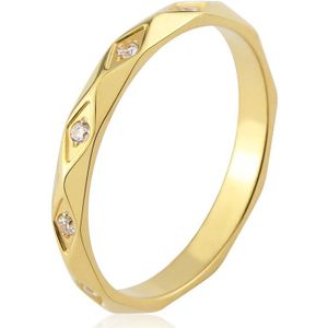 Mooie Ruit Ingelegd Zirkoon Ring Voor Vrouwen Crystal Ring Sieraden Rvs Sieraden Van Liefde Anillo
