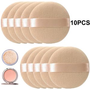 10 Stuks Make Up Bladerdeeg Ronde Vorm Facial Gezicht Lichaam Powder Foundation Puff Draagbare Zachte Cosmetische Puff Make-Up Foundation Spons
