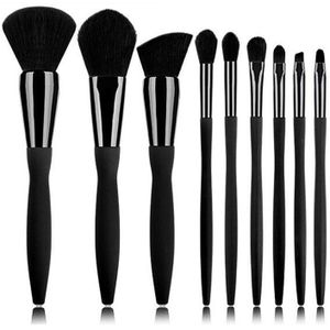 9 stks/set Vrouwen make-up set, Zachte Slanke Taille Cosmetica Borstel set, Fishtail Borstels kit, fiber Borstel Hoofd voor Make