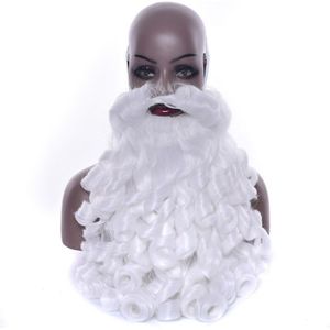 Kerst Kerstman Baard En Pruik Wit Krullend Lang Synthetisch Haar Pruik Cosplay Kostuum Christmas Rollenspel Haarstukje