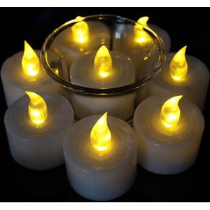 12 Stuks Mini Led Kaars Licht Velas Rookloze Vlamloze Kaars Voor Bruiloft Verjaardag Party Home Decor Kaars Lamp Glow Warm wit