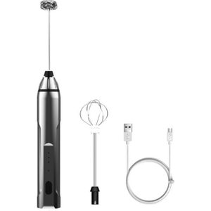 Rvs Melkopschuimer Elektrische Handheld Mixer Blender Melk Foamer Maker Voor Koffie Latte Cappuccino