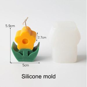 Leuke Bloem Handgemaakte Kaars Siliconen Mal 3D Bloemen Aroma Kaars Plastic Acryl Mallen