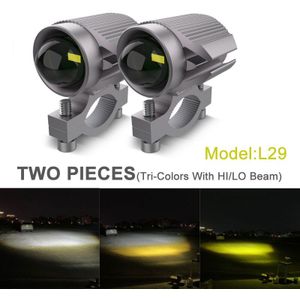 15W Super Heldere Tri-Model Motorfiets Led Koplamp W/Mini Projector Lens Auto Atv Driving Foglight Extra spotlight
