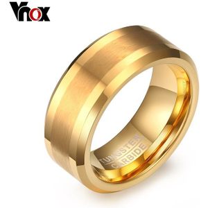 Vnox Goud-kleur Tungsten Ringen Mannen Sieraden 8 MM Mannelijke Trouwringen