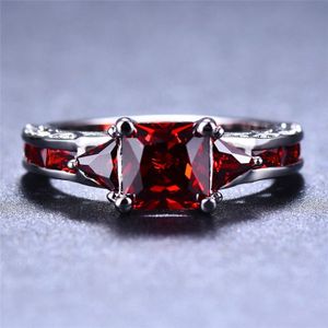 90% Off Charme Mannelijke Vrouwelijke Rode Steen Ring Leuke Liefde Engagement Ring Vintage Trouwringen Voor Vrouwen