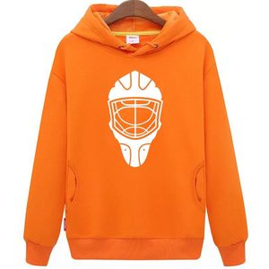 Coldoutdoor Goedkope Jeugd orange hockey Hoodie Met hockey Masker Patroon