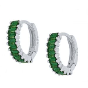 Roxi Elegante Zirkoon Kristallen Hoop Oorbellen Voor Vrouwen Paars Wit Zwart Groen Oorbellen Kraakbeen 925 Sterling Zilveren Sieraden