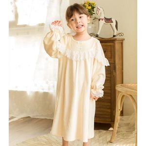 Kinderen Meisje Lolita Jurk Flanel Prinses Sleepshirts Vintage Boog Nachthemden. Victoriaanse Kid Thicken Nachthemd Lounge Nachtkleding