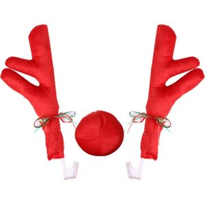Rendier Decor Auto Voertuig Neus Hoorn Kostuum Set Christmas Reindeer Antlers Rode Neus Ornamenten Elanden Gewei