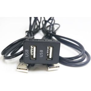 Biurlink Auto Boot Dual Usb-poort/3.5 Mm Aux Usb Panel Verlengkabel Lood Montage Panel Hoofdtelefoon Mannelijke Jack flush Mount Adapter