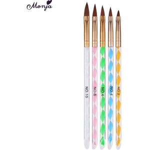 5Pcs Nail Pen Professionele Nail Art Tool Swirl Marbleizing Staal Puntjes Pen Nail Puntjes Pen Manicure Nail Art Tool nail Art