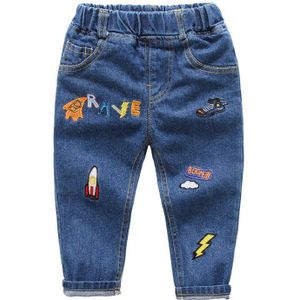3 4 5 6 7 jaar Kids Jeans Borduren Cartoon Rechte Broek Mode Manchetten Jeans Voor Meisjes Jongen Kids broek Kinderen Jeans
