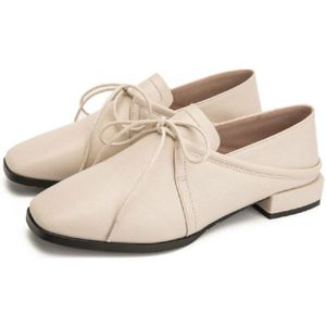 Britse Vrouwen Loafers Abrikoos Zwart Soft PU Lederen Ronde Neus Flats Vrouwelijke Kantoor Comfortabele Slip-on Driving Mocassins I3-31