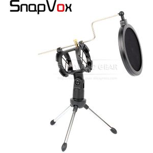 Desktop Mic Stand Microfoon Stand Clip Holder Shock Mount Voor Sennheiser MKH416 MKH418-S MZD8000 K 6 Pop Filter Mesh Voorruit