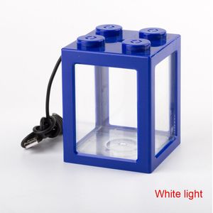 Usb Mini Aquarium Vissen Tank Met Led Lamp Licht Kleine Aquaria Stapelbaar Rumble Fish Cilinder Aquarium Benodigdheden #1