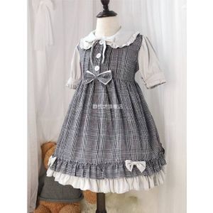 Japanse Lolita Meisje Jurken Kawaii Zoete kinderen Loli Jurk Strik Kinderen Meisjes Cosplay Lolita Jurk Ruche Mouw