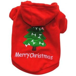 Leuke Vrolijke Kerst Hond Kleding Boom Sneeuwvlok print Coat Kleding Hoodie Kostuum Huisdier Xmas Decoratie
