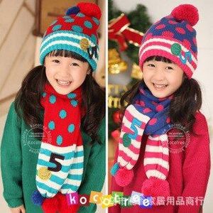 Koreaanse Stijl Herfst En Winter Mannen En Vrouwen Kinderen Hoed Gestippelde 5 Hao Standaard Garen Muts Sjaal Cap
