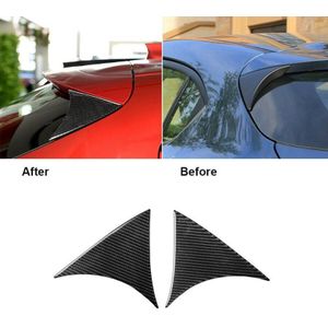 2 Stuks Carbon Fiber Rear Window Spoiler Wing Trim Voor Mazda 3 Axela Hatchback -18