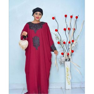 Stijl Afrikaanse Vrouwen Dashiki Mode Chiffon Materiaal Met Inner Super Losse Lange Jurk One Size Buste 220Cm lengte 152Cm