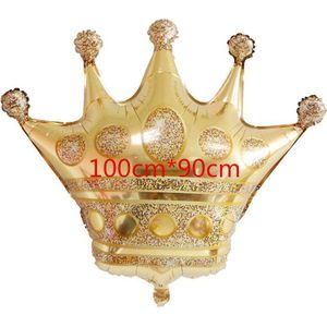 Cartoon Hoed Gouden Kroon Folie Ballonnen Prins Prinses Baby Shower 20 1st Verjaardag Coroa Party Decoraties