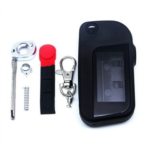 A93 Case Voor Twee Richtingen Auto Alarm Starline A93 A63 Ongesneden Blade Fob Case Cover A93 A63 Vouwwagen flip Afstandsbediening Met Glas