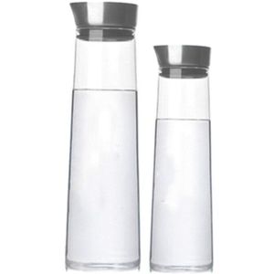 2-Delige Set Van Roestvrij Stalen Deksel Glas Sapkan Koud Water Fles Borosilicaat Hittebestendig Koud water Fles